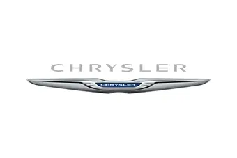 The Chrysler logo, showcasing "Chrysler" in gray uppercase, sits above a sleek silver winged emblem with a blue center. Its modern design mirrors the brand's iconic image—a standout even amid Miami locksmiths and their services. The backdrop is plain white.