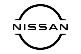 Black and white Nissan logo featuring the word NISSAN in bold, uppercase letters. The text is centered within a simplistic circular design, with partial lines extending from the circle's sides to form brackets around the lettering—a sleek emblem recognized by any Miami locksmith.